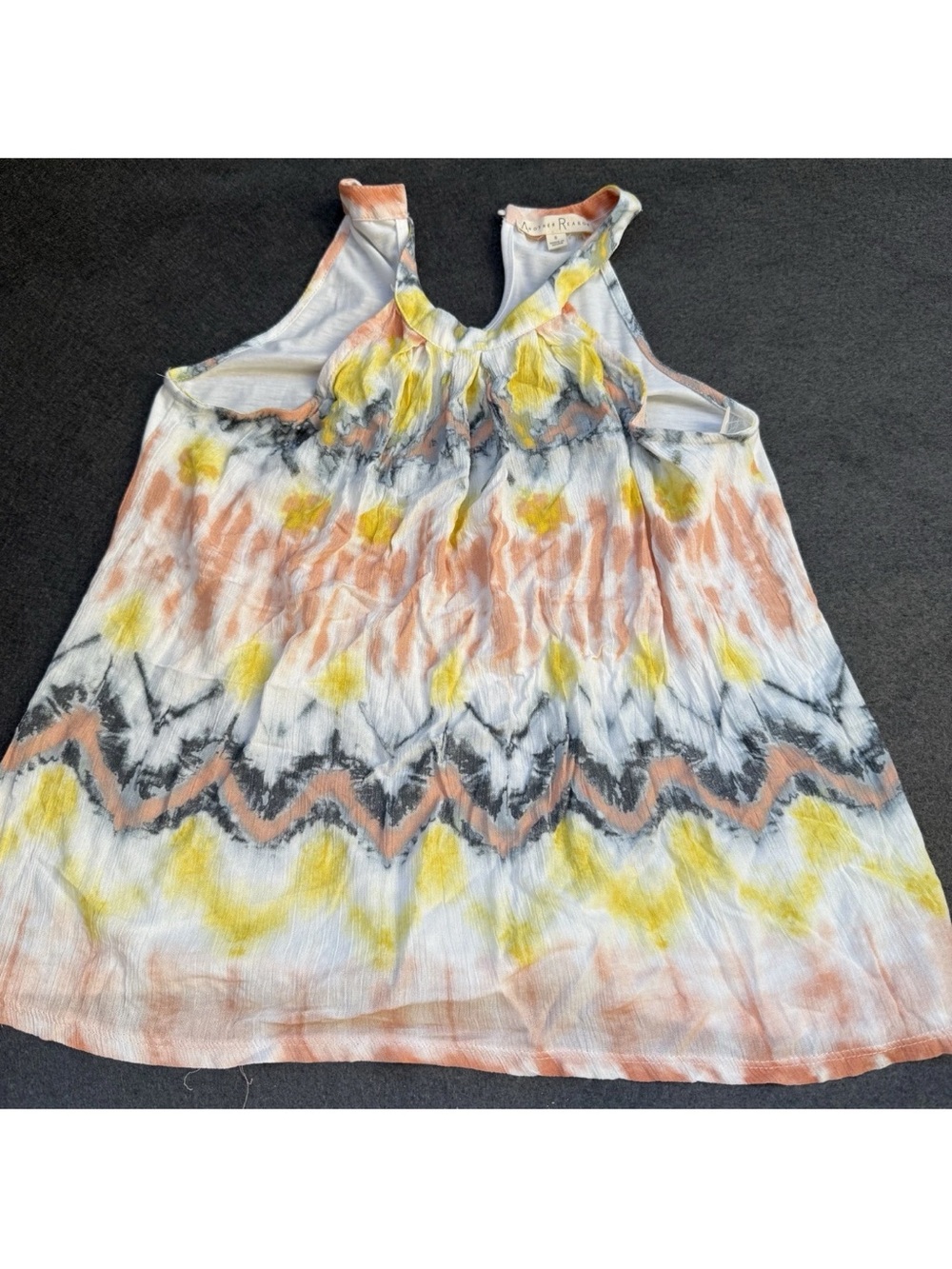 another reason small blouse Tie-Dye Tank Top - Peach Yellow white Gray nwt A5